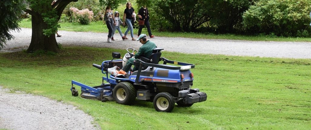 Lawn mowing with a zero turn lawn mower